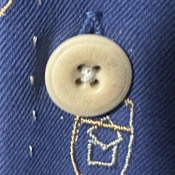 Nat Nast Embroidered Silk Cocktail Martini Button Down Medium - Picture 7 of 8